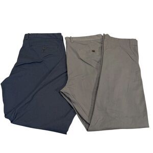 (2) J. Crew Flex Mens Chinos 36x32 Regular Straight Blue Gray Casual Trousers